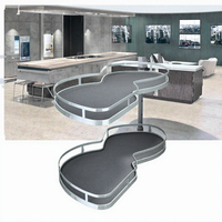 Keranjang Sudut Ajaib Kabinet Dapur Bahan Aluminium Alloy Multi-Fungsi Organizer Kabinet Dapur Modern Aksesoris Kabinet Dapur