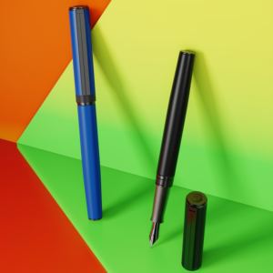 Cadeauset met metalen vulpen, pen met roestvrijstalen punt, blauwe inkt, voor financiële executives. - Product Image 2