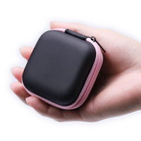 Boîte de rangement de câble de chargeur de casque à fermeture éclair exquise Bouchons d'oreille housse de protection contre la compression sac de rangement boîte de rangement Eva