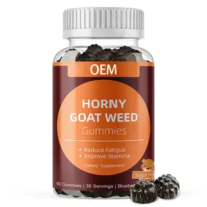 Private Label Horny Goat Weed Gummies For Men Women Energy Booster Supplements Horny Goat Weed Maca Gummies