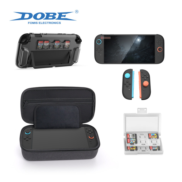 DOBE Switch 2 Accessories Bundle 10-in-1 Protective Carring Case Storage Case for Nintendo Switch 2 Joy-Con Game Accessories