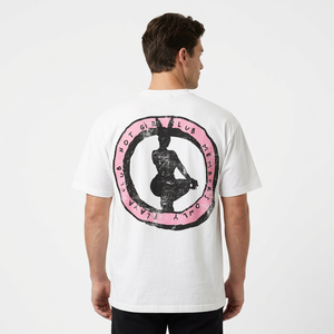 <b>White</b> <b>Men's</b> Oversized T-Shirt With Hot Girl Club Print Back Logo Street Style Short Sleeve O-Neck Jersey Cotton - Product Image 6