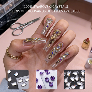 Accessoires pour ongles en cristal <span class=keywords><strong>Swarovski</strong></span> 2058, tendance, pour les sorties quotidiennes et les fêtes, lot de petites quantités à prix réduit - Product Image 2