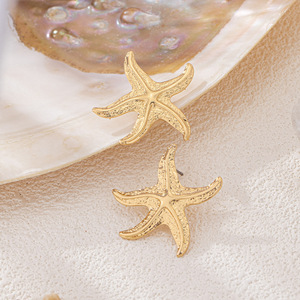 Été Femmes Plaqué Or Style Océan Plage Bord de Mer Vacances Étoile de Mer Boucles d'oreilles Femmes Mignon Étoile de Mer Boucles d'oreilles Bijoux Cadeaux - Product Image 4