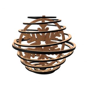 Décorations de Noël rustiques en bois découpé au laser, ornements en forme d'ange en spirale 3D et de flocon de neige - Product Image 4