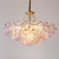 Lustre en cristal français de luxe pour salon pétale de verre chaud suspendu pour chambre Hall Sakura décor lustre suspension lampe