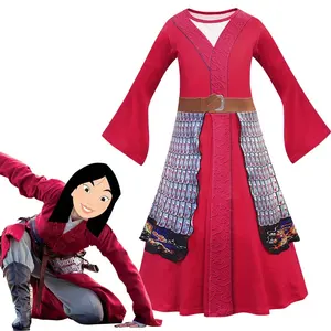 नई Mulan हेलोवीन Cosplay कॉस्टयूम चीनी हीरो Mulan मूवी बच्चों राजकुमारी पोशाक लंबी पोशाक लड़कियों हेलोवीन पार्टी ड्रेस अप