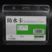 Pochettes de porte-cartes en PVC transparent imperméable en vinyle pour porte-Badge d'identification de lanière Vertical