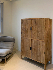 Buffet de rangement <span class=keywords><strong>scandinave</strong></span> japonais en bois massif <span class=keywords><strong>vintage</strong></span> bûche quatre seaux wabi-sabi vent bibliothèque - Product Image 5