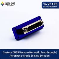 DSUB de 25 pines con 4 tornillos de fijación lateral, paso hermético al vacío, de acero inoxidable con aislamiento cerámico, diseño personalizado
