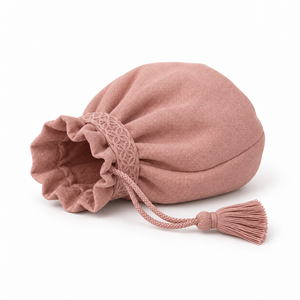 Drawstring Pouch Small Cosmetic <b>Bag</b> with Asanoha Shippo Jacquard Pattern and Morandi Tassel Custom Logo - Product Image 3