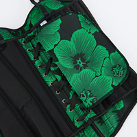 Corset Vintage Chinois Jacquard Floral pour Femme, avec Lacets au Dos et Fermeture Éclair Latérale, Bustier Amincissant la Taille – Vente en Gros