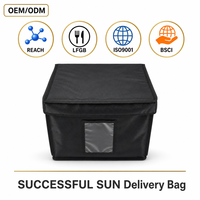 Boîte de livraison alimentaire isotherme avec fenêtre pour commande, grande taille, ouverture supérieure à fermeture éclair, étanche, logo personnalisé, vente en gros en vrac, direct usine