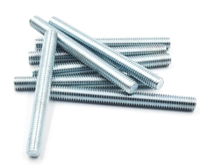 Boulon de chariot à tête plate carrée, plaqué zinc, bleu et blanc, avec écrou, classe 8.8, 10 mm, en acier au carbone ISO, <span class=keywords><strong>tige</strong></span> <span class=keywords><strong>filetée</strong></span> - Product Image 1