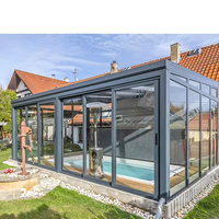 Serres d'hiver extérieures préfabriquées modernes sur mesure, véranda de balcon, jardin d'hiver en aluminium, maisons en verre