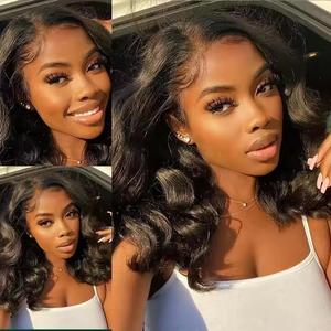 Pelucas de Cabello Humano 100% Ondulado, sin Pegamento, para Mujeres Negras, Peluca Brasileña con Frente de Encaje, Ondas Sueltas, Rizos Elásticos - Product Image 4