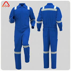 Vêtements de travail de haute qualité 100% coton ignifuge résistant au feu Combinaison de pilote avec réflecteur - Product Image 3