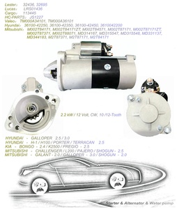 Démarreur automatique de voiture 32695, M002T87371, M002T84171, Démarreur, 2.2 kW / <span class=keywords><strong>12</strong></span> volts, CW, 10 /<span class=keywords><strong>12</strong></span> dents - Product Image 4