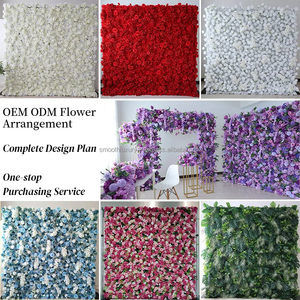 LISSE 5D fleur mur fond tissu fleur mur Rose mur artificiel Floral Rose toile de fond pour la décoration de mariage - Product Image 5