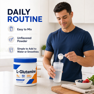 Poudre de L-Glutamine de Qualité Alimentaire Premium Personnalisée OEM/ODM Marque Privée Sans Produits Laitiers 250g Personnalisable Certifiée GMP Nourrissante - Product Image 5