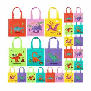 Bolsas de Tela No Tejida Personalizadas con Logotipo, Ecológicas, para Regalos, Dulces, Decoración de Cumpleaños con Dinosaurios, para Niñas y Niños - Product Image 1