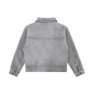 Giacca da <span class=keywords><strong>Uomo</strong></span> in Pelle Scamosciata OEM Abbigliamento Invernale Autunnale con Logo Personalizzato Stile High Street Multitasche Larga con Cerniera Moda Casual da <span class=keywords><strong>Uomo</strong></span> - Product Image 4