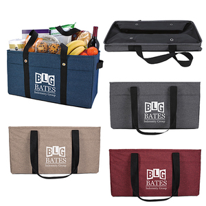 Sac isotherme moderne en polyester recyclé imprimé sérigraphié avec fermeture éclair, imperméable et réutilisable - Product Image 1