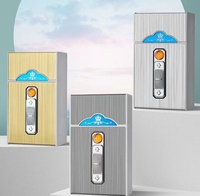 Jx Etui à cigarettes élégant avec briquet Multifonction Etui à cigarettes portable électronique et sans flamme pour l'extérieur avec briquet usb