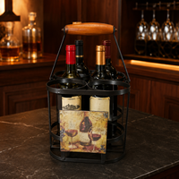 Porte-bouteilles à vin sur pied, organisateur de rangement multi-bouteilles pour comptoir et support de transport portable pour vin OEM ODM