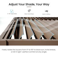 [Entrepôt US] Pergola extérieure à lames orientables 10x10 pieds, couleur marron, livraison rapide depuis les États-Unis, MOQ 1 unité