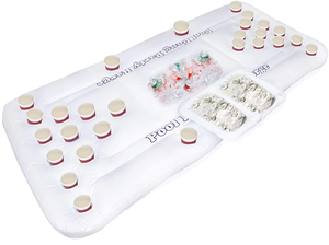 Mesa de Beer Pong <span class=keywords><strong>Inflable</strong></span> para Piscina, Juego Flotante <span class=keywords><strong>con</strong></span> 28 Orificios para Vasos, para Fiestas en la Piscina - Product Image 3