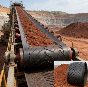 Nikel Lateralit Madeni Islak Cevher Konveyörü İçin Kesim Hizmetiyle Birlikte BOTHWIN Kauçuk Chevron Kayışı (Çukurdan Stok Depolamasına) - Product Image 1