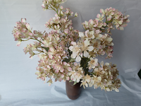 Fleurs artificielles en tissu mélangé à bords brûlés en gros pour la décoration