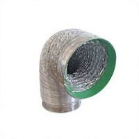 Tuyau flexible industriel HJSJ pour système de ventilation CVC, conduit flexible en aluminium non isolé pleine taille, pour montage mural, en feuille d'aluminium pour cuisine