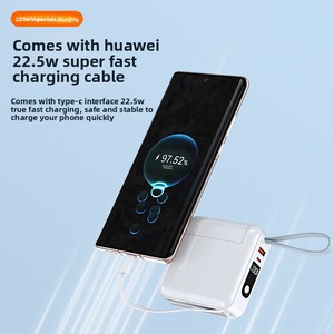 Power Bank da 20000mAh <span class=keywords><strong>con</strong></span> Presa AC 2-in-1 e <span class=keywords><strong>Cavi</strong></span> Integrati, Ricarica Rapida 22.5W, <span class=keywords><strong>Batteria</strong></span> Portatile per Smartphone e Tablet - Product Image 4