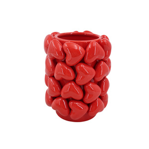 <span class=keywords><strong>Vaso</strong></span> in Ceramica 3D a Forma di <span class=keywords><strong>Cuore</strong></span> Stile Nordico, Moderno <span class=keywords><strong>Vaso</strong></span> Rosso d'Amore per Soggiorno, Decorazione da Tavolo Minimalista - Product Image 6