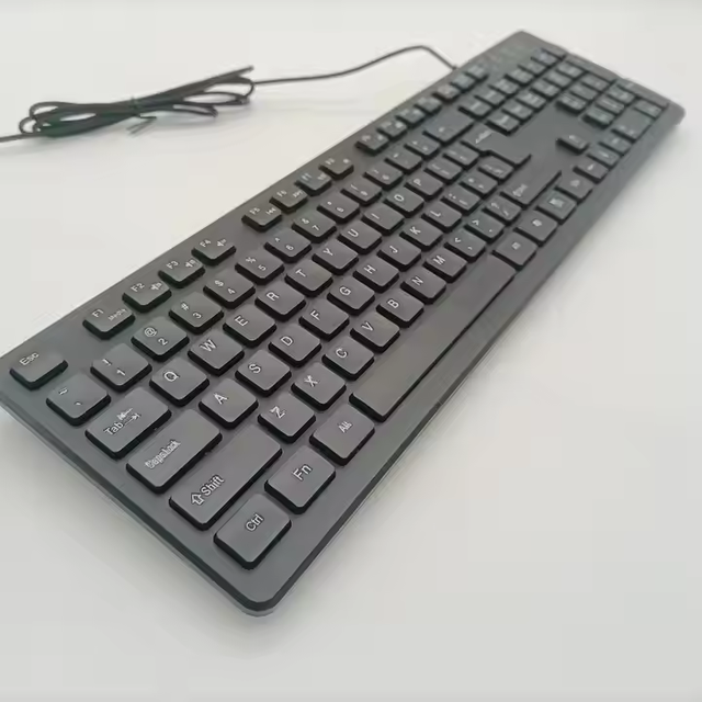 104 Keys USB Wired Keyboard Supports English Arabic Russian French German Portuguese Spanish Italian