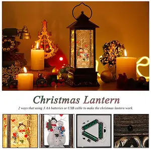 Хит продаж 2023, рождественские лампы, подарки, освещенные музыкальные рождественские водяные снежные фонари