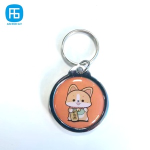 사용자 정의 로고 변형 <span class=keywords><strong>QR</strong></span> 코드 인쇄 RFID NFC 태그 키 체인 애완 동물 목걸이 RFID 열쇠 고리 개 고양이를위한 금속 반지 식별 - Product Image 4