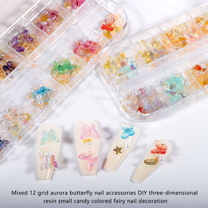 12 Grilles de Breloques Papillons 3D pour Ongles, Décorations de Luxe en Résine et Verre pour Manucure DIY et Nail Art - Product Image 4