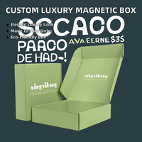 Boîte cadeau magnétique en carton rigide avec logo imprimé personnalisé, laminage mat, doublure en éponge, poignée, recyclable, finition noire de luxe pour