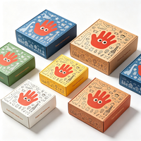 Boîte à jouets artisanale pour enfants, imprimée numériquement, esthétique, personnalisée, portable, rigide, production en 72h, recyclable, en carton blanc
