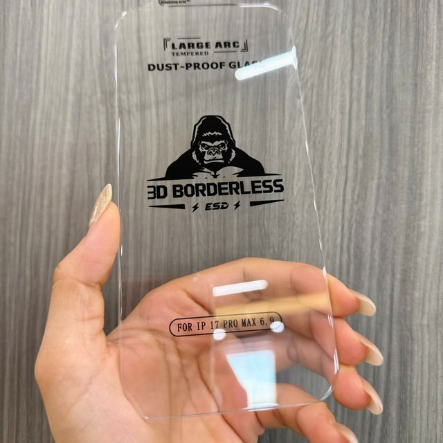 Black King Kong Anti-static Borderless Tempered Glass Phone Accessories for iPhone 18 Pro Max 17 16 15 14 Pro Screen Protector