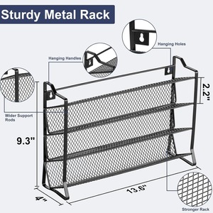 ชั้นวางเครื่องเทศสี่ชั้น ทำจากเหล็กดัด ไม่ต้องเจาะ ตู้เก็บของในครัว สำหรับขวดเครื่องปรุงรส ฝาปิดสนิท ขนาด L - Product Image 2