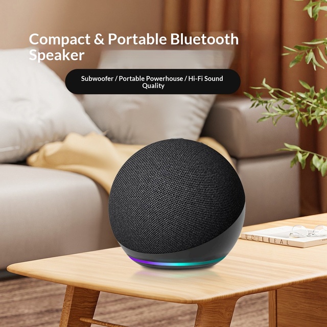 Wireless  Speaker with High Quality Bass Made of Premium Fabric Featuring RGB Color Changing Small Balls As Speakers