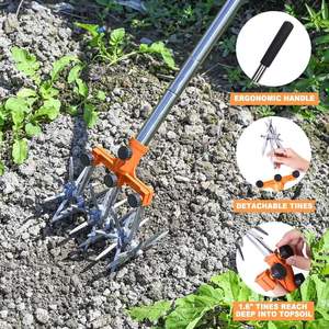 Outil de jardinage <span class=keywords><strong>manuel</strong></span> rotatif pour scarifier le sol, <span class=keywords><strong>scarificateur</strong></span> de pelouse, cultivateur de jardin, décompacteur, artofact de désherbage, motoculteur OEM DIY - Product Image 5