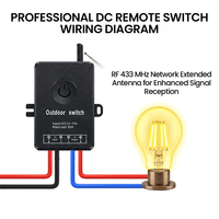 Interruptor de Control Remoto Inalámbrico RF433MHz DC IP67 para Exteriores, 72V 30A, Interruptor de Alimentación de Luz con Terminales de Conexión Rápida