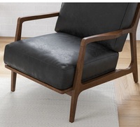 Fauteuil à cadre en bois de Style nordique coussin de Patio chaise d'appoint chaise longue pour salon chambre bureau à domicile