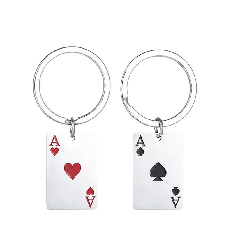 Portachiavi a forma di poker in metallo creativo personalizzato produttore di souvenir