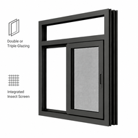 Fenêtre coulissante en aluminium sur mesure avec moustiquaire intégrée et isolation phonique pour bâtiments résidentiels
